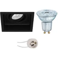 BES LED LED Spot Set - LEDVANCE Parathom PAR16 940 36D - Pragmi Domy Pro - GU10 Fitting - Dimbaar - Inbouw Vierkant - Mat Zwart