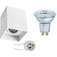 BES LED Opbouwspot Set - LEDVANCE Parathom PAR16 940 36D - Pragmi Luxina Pro - GU10 Fitting - Dimbaar - Opbouw Vierkant - Mat
