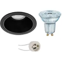 BES LED LED Spot Set - LEDVANCE Parathom PAR16 940 36D - Pragmi Minko Pro - GU10 Fitting - Dimbaar - Inbouw Rond - Mat Zwart -
