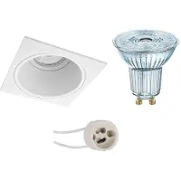 BES LED LED Spot Set - LEDVANCE Parathom PAR16 940 36D - Pragmi Minko Pro - GU10 Fitting - Dimbaar - Inbouw Vierkant - Mat Wit -