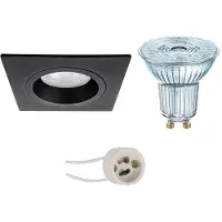 BES LED LED Spot Set - LEDVANCE Parathom PAR16 940 36D - Pragmi Rodos Pro - GU10 Fitting - Dimbaar - Inbouw Vierkant - Mat Zwart