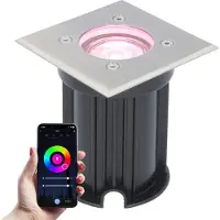 V-TAC Smart LED Grondspot - Vierkant - RVS - RGBWW - 5 Watt - IP65 straal waterdicht - 2 jaar garantie
