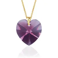Montebello Ketting Daisy HG103 - Swarovski Hart - 925 Zilver Verguld - Ø18mm - 50cm