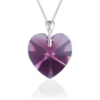 Montebello Ketting Mila HZ103 - Swarovski Hart - 925 Zilver Gerhod. - Ø18mm - 45cm