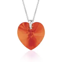 Montebello Ketting Daisy HZ107 - Swarovski Hart - 925 Zilver Gerhod. - Ø18mm - 45cm