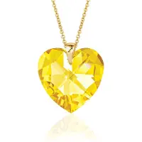 Montebello Ketting Daisy HG104 - Swarovski Hart - 925 Zilver Verguld - Ø18mm - 50cm