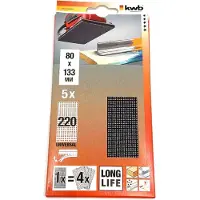 Kwb schuurgaas 80 x 133 mm - Korrel 220 - Longlife - 855022 - 5 stuks
