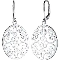 Elli Oorbellen Ornament bloemen oosterse filigraan 925 zilver
