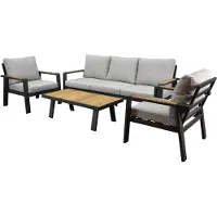 AVH-Collectie Lola stoel bank loungeset 4 delig antraciet aluminium