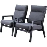 AVH-Collectie Vegas lounge balkonset 2 delig verstelbaar antraciet