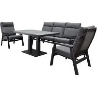 AVH-Collectie Vegas stoel bank dining loungeset 4 delig verstelbaar aluminium