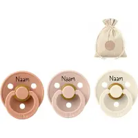 BIBS fopspenen met naam | T1 | Peach, Blush, Ivory | 0-6 maanden | spenen | speen | fopspeen | BolleToet speenzakje