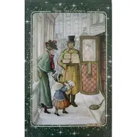 Anton Pieck 8 dubbele Kerstkaarten met enveloppen koets groen Kerst feestdagen
