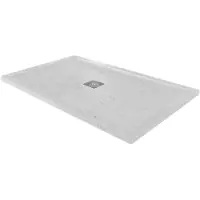 Linie Lido douchebak 140 x 90 cm composietmarmer witte marmer look leisteenstructuur