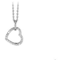 Trendjuwelier huiscollectie 1313365 Zilveren Ketting Hart Zirkonia 1,3 mm 41 + 4 cm