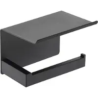 Guido Gusto Wc-rolhouder mat zwart met planchet