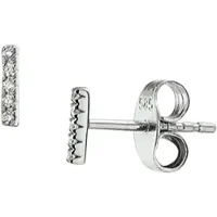 Trendjuwelier huiscollectie Oorknoppen Diamant 0.04ct (2x0.02ct) H P1 Witgoud Glanzend 5.5 mm x 1.2 mm