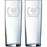 Arcoroc Gegraveerde set Longdrinkglazen 31cl Gefeliciteerd 40 jaar getrouwd