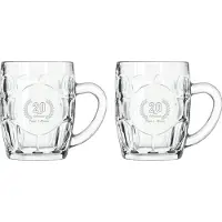 Libbey Gegraveerde set Bierpullen 55cl Papa + Mama 20 jaar getrouwd