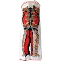 La Señorita Spaanse flamenco schort, keuken schort heren rood - verkleed kleding
