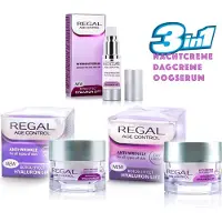 Regal Age Control Voordeelverpakking – Anti Rimpel Dagcrème + Nachtcrème + Oog/Lippen Serum – Botox Effect met Hyaluronzuur & Vitamine E – 105ml