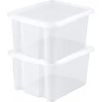 Eda Opbergbox 30L - 10x - wit - stapelbaar - L44 x B36 x H25 cm - kunststof - Bak/Doos met deksel