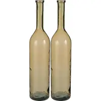 Mica Decorations Flesvaas groot - 2x - Rioja - okergeel transparant - eco glas - 21 x 100 cm