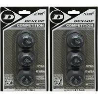 Dunlop Competition Squashbal 2x3-pack (6 Ballen) - Zwart