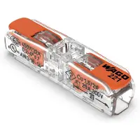 Wago 221-2411 221-2411 Verbindingsklem Flexibel: 0.14-4 mm² Massief: 0.2-4 mm² Aantal polen: 1 60 stuk(s) Transparant, Oranje