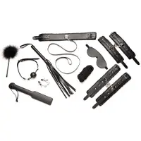 Master Series Hook Up 10-delige Pluche Bondage Set - Zwart