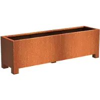 HetTuinstel.nl Cortenstaal plantenbak 200x50x60cm - Met poten