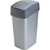 Curver flip bin 45 liter zilver/antraciet |