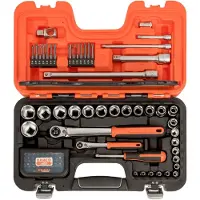 Bahco Dopsleutel + dopmoer, BAHSL79 BHSL79 Juego de vasos y puntas 1/4" y 1/2", mm, 79 stuks, Naranja (1/4")