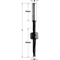 Cmt Lange drevelboor 10mm, schacht 8x30