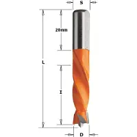 Cmt Drevelboor HM 6mm, schacht 8x20mm links