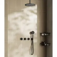 Saniclear Plus inbouw regendouche met 20cm hoofddouche en plafondarm zwart mat
