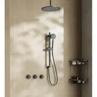 Saniclear Plus inbouw regendouche met 30cm hoofddouche, plafondarm en glijstang verouderd ijzer - gunmetal
