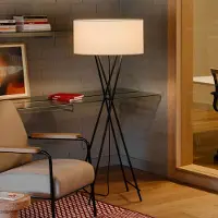Marset Vloerlamp Cala Metal P145, zwart, Woon-/ Eetkamer, metaal, Design, vloerlamp