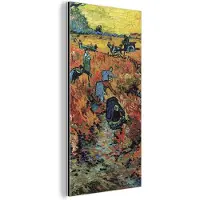 MuchoWow Wanddecoratie Metaal - Aluminium Schilderij Industrieel - De rode wijngaard - Vincent van Gogh - 20x40 cm - Dibond - Foto op aluminium - Industriële muurdecoratie - Voor de woonkamer/slaapkamer
