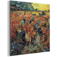 MuchoWow Wanddecoratie Metaal - Aluminium Schilderij Industrieel - De rode wijngaard - Vincent van Gogh - 20x20 cm - Dibond - Foto op aluminium - Industriële muurdecoratie - Voor de woonkamer/slaapkamer
