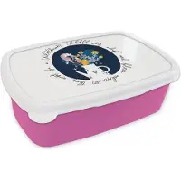 MuchoWow Broodtrommel Roze - Lunchbox - Brooddoos - Quotes - Wildflowers adapt and bloom wherever they want, be a Wildflower - Spreuken - 18x12x6 cm - Kinderen - Meisje