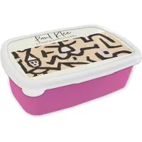MuchoWow Broodtrommel Roze - Lunchbox - Brooddoos - Comedians' handbill - Paul Klee - Kunst - 18x12x6 cm - Kinderen - Meisje