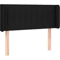 vidaXL Hoofdbord met randen 83x16x78/88 cm stof zwart