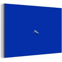 MuchoWow Wanddecoratie Metaal - Aluminium Schilderij Industrieel - Vintage - Blauw - Vrouw - 30x20 cm - Dibond - Foto op aluminium - Industriële muurdecoratie - Voor de woonkamer/slaapkamer