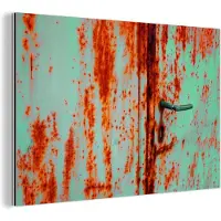 MuchoWow Wanddecoratie Metaal - Aluminium Schilderij Industrieel - Roest - IJzer - Industrieel - 180x120 cm - Dibond - Foto op aluminium - Industriële muurdecoratie - Voor de woonkamer/slaapkamer