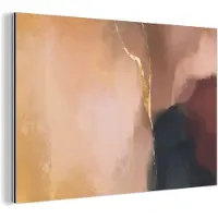 MuchoWow Wanddecoratie Metaal - Aluminium Schilderij Industrieel - Abstract - Verf - Pastel - 90x60 cm - Dibond - Foto op aluminium - Industriële muurdecoratie - Voor de woonkamer/slaapkamer