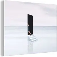 MuchoWow Wanddecoratie Metaal - Aluminium Schilderij Industrieel - Vintage - Deur - Abstract - 160x120 cm - Dibond - Foto op aluminium - Industriële muurdecoratie - Voor de woonkamer/slaapkamer