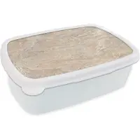 MuchoWow Broodtrommel Wit - Lunchbox - Brooddoos - Marmer - Kalk - Zand - Textuur - 18x12x6 cm - Volwassenen
