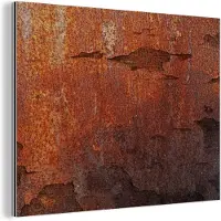 MuchoWow Wanddecoratie Metaal - Aluminium Schilderij Industrieel - Roest - Vintage - Staal - 80x60 cm - Dibond - Foto op aluminium - Industriële muurdecoratie - Voor de woonkamer/slaapkamer