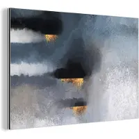 MuchoWow Wanddecoratie Metaal - Aluminium Schilderij Industrieel - Wolken - Gold - Abstract - 60x40 cm - Dibond - Foto op aluminium - Industriële muurdecoratie - Voor de woonkamer/slaapkamer
